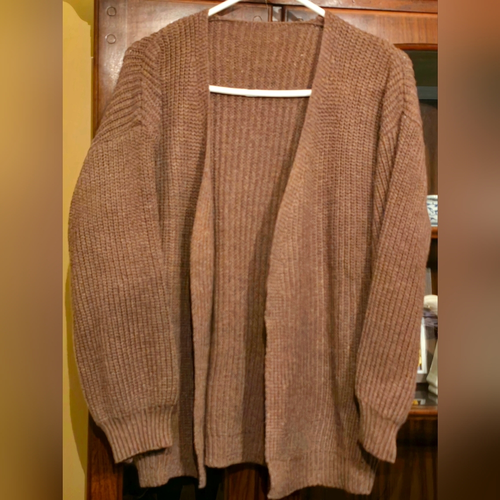 Women's Cozy Brown Knit Cardigan